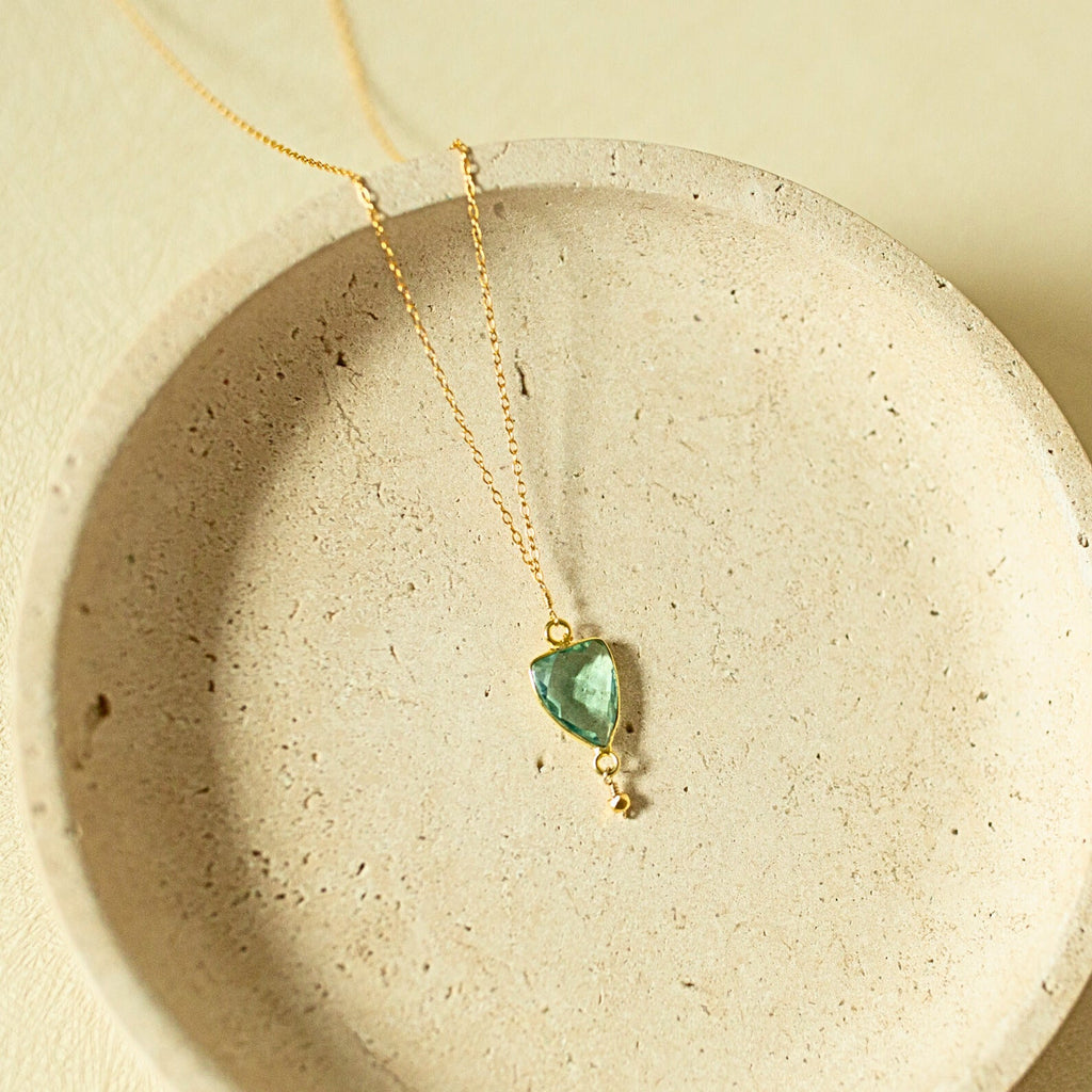 Green Amethyst Gold Isla Necklace